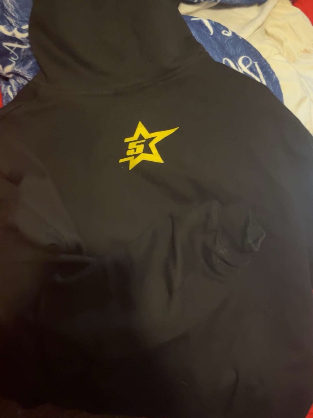 Kids Black Hoodie with Yellow Star Logo